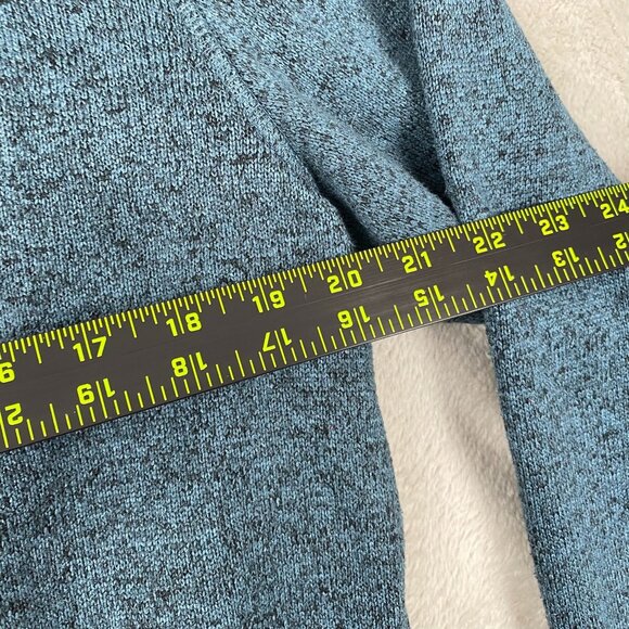 Eddie Bauer Mens 1/4 Zip Pullover Fleece Sweatshirt Large Blue Heather - Picture 4 of 10